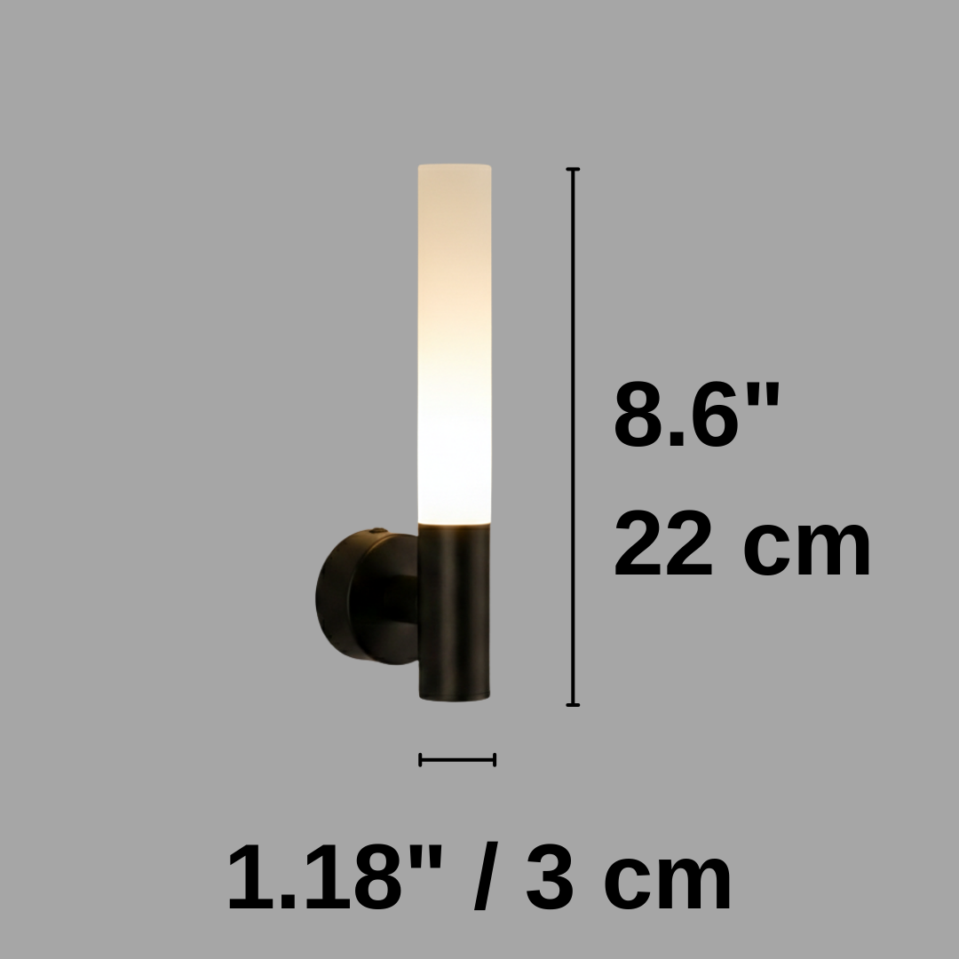 Minimal Tube Wall Sconce – Contemporary Black or Gold Vanity Light