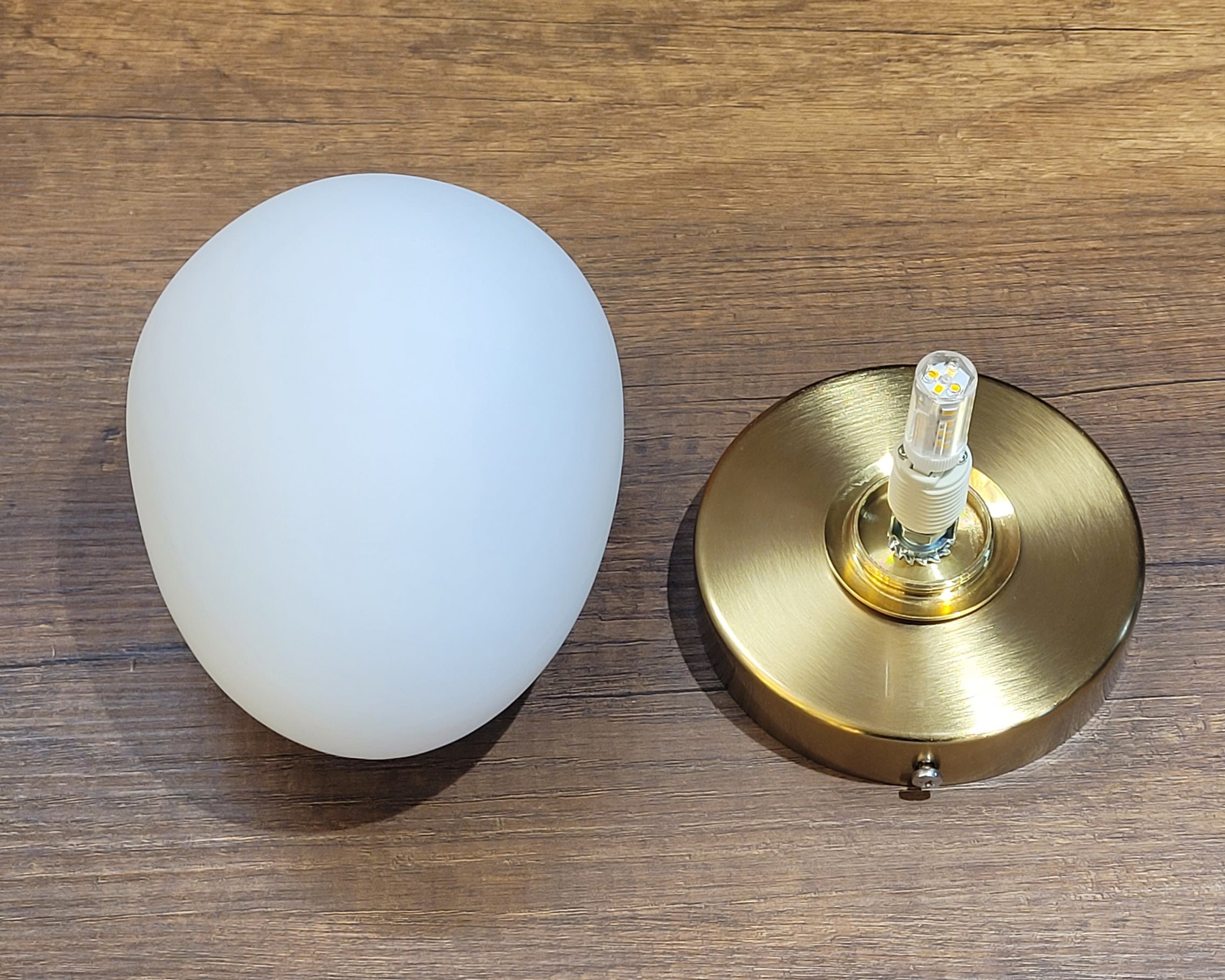 Sconce  Light Asymmetrical Glass Egg Globe : Mid-Century Modern Minimalist Wall Lamp
