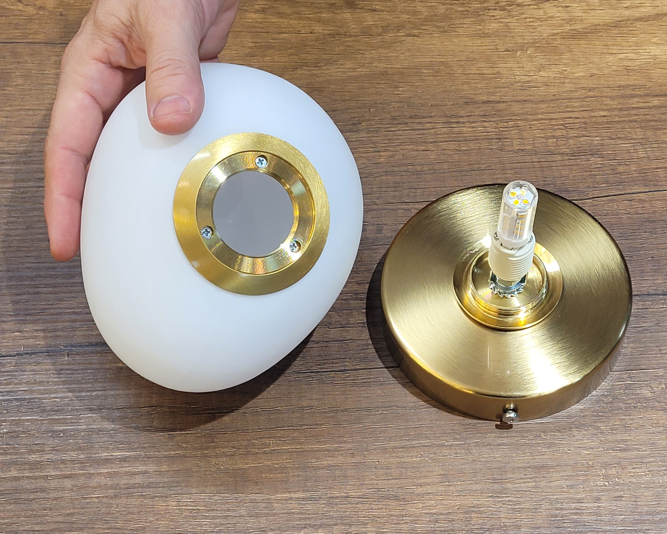 Sconce  Light Asymmetrical Glass Egg Globe : Mid-Century Modern Minimalist Wall Lamp