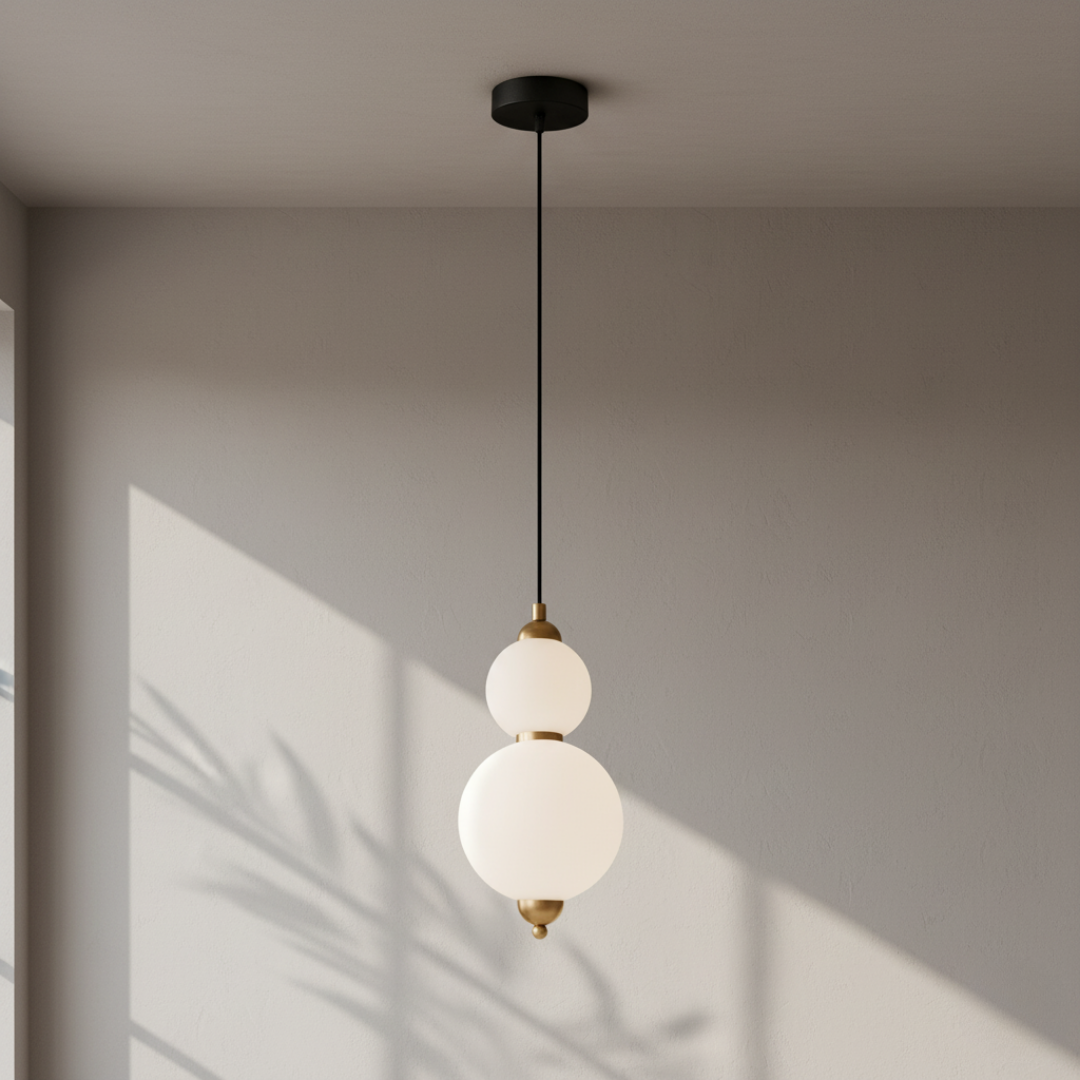 Modern Opal Glass Bubble Pendant Light: Layered Globe Chandelier for Kitchen Island