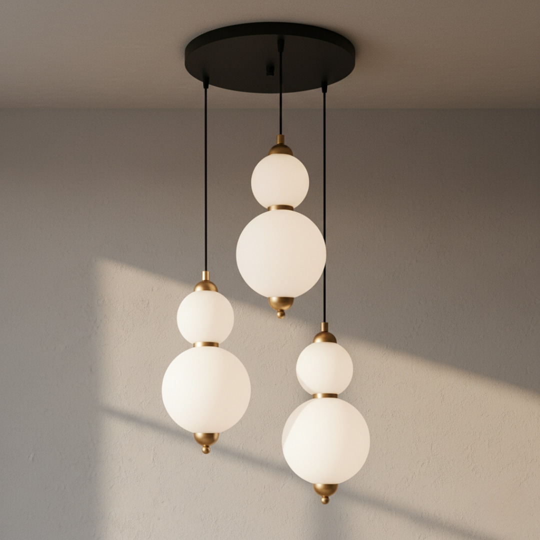 Custom-Staircase Chandelier, Glass Cluster Pendant Light, High Ceiling Foyer Fixture (Kopya)