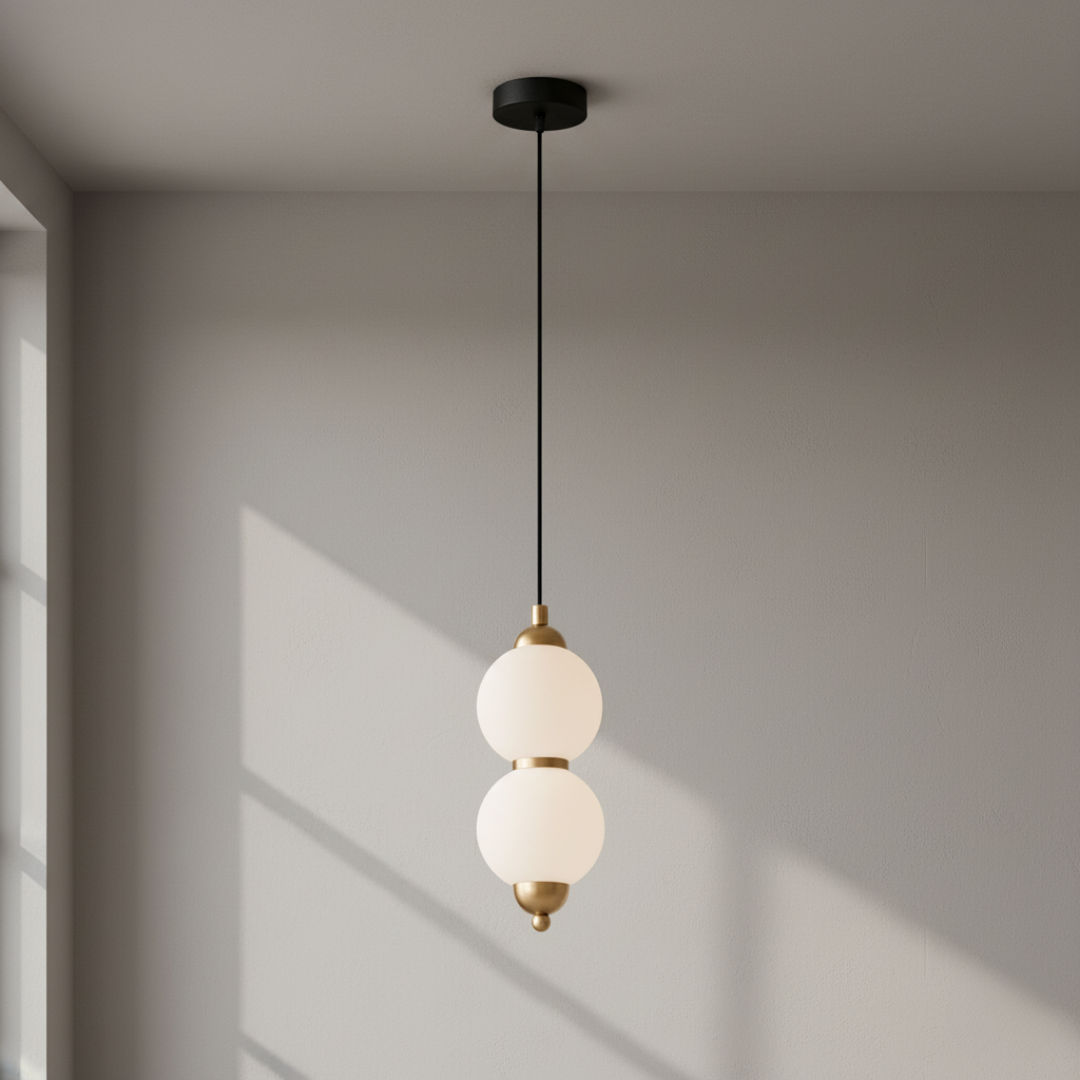 Modern Opal Glass Bubble Pendant Light: Layered Globe Chandelier for Kitchen Island